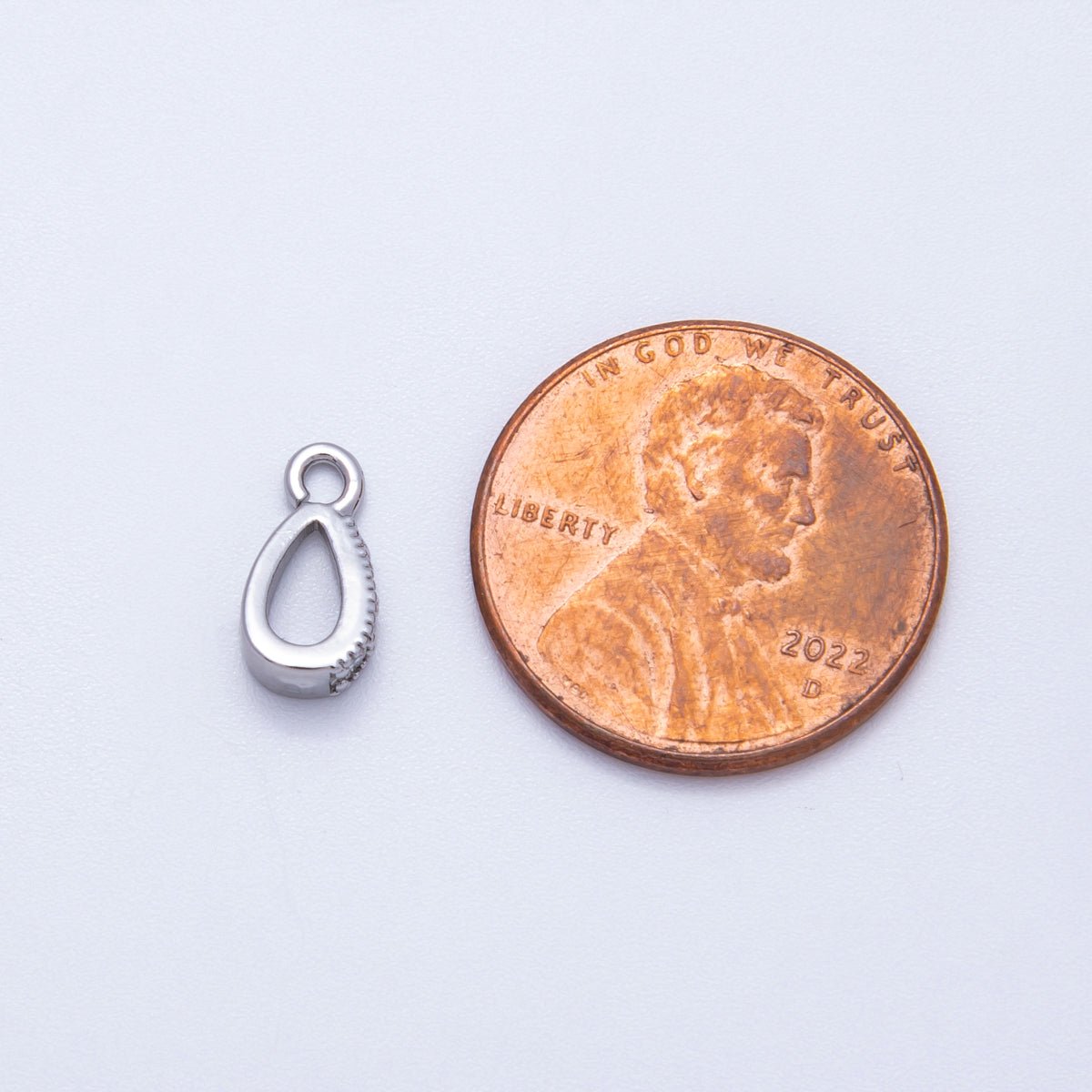 18K Gold Filled 11mm Micro Paved CZ Open Loop Bail Pendant Findings in Gold & Silver | Findings - 00129 Findings - 00130 - DLUXCA