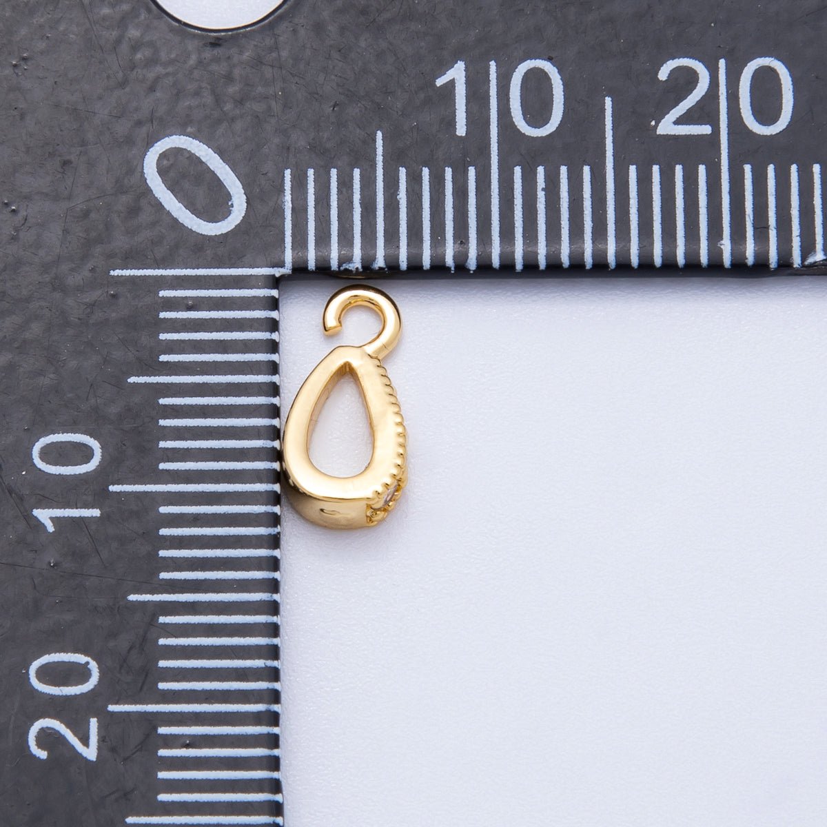 18K Gold Filled 11mm Micro Paved CZ Open Loop Bail Pendant Findings in Gold & Silver | Findings - 00129 Findings - 00130 - DLUXCA