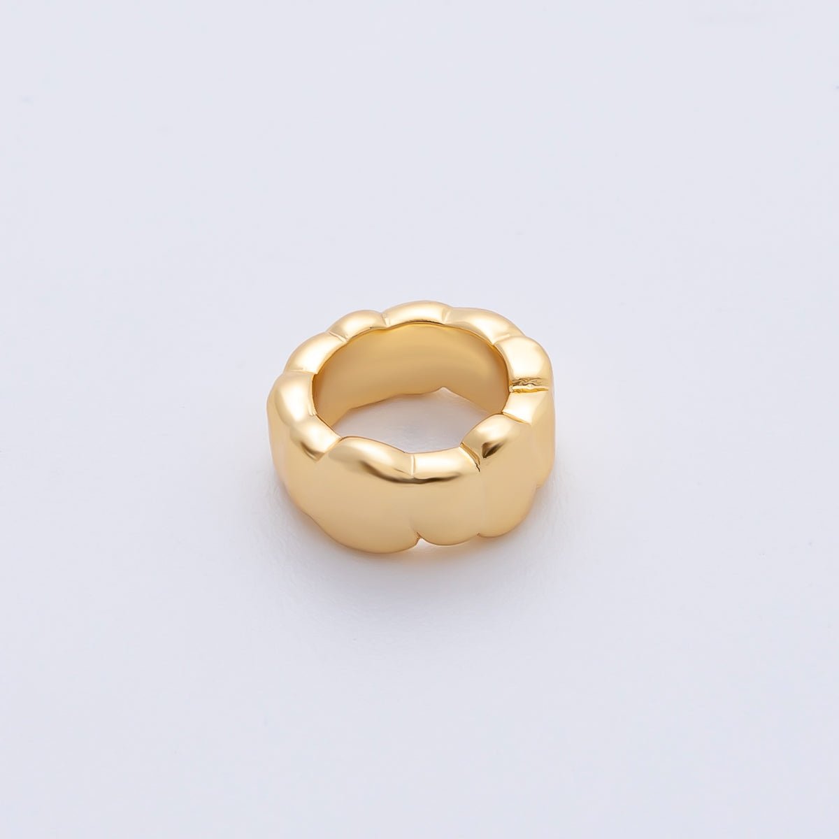 18K Gold Filled 11mm Minimalist Molten Rondelle Spacer Bead | B403 - DLUXCA