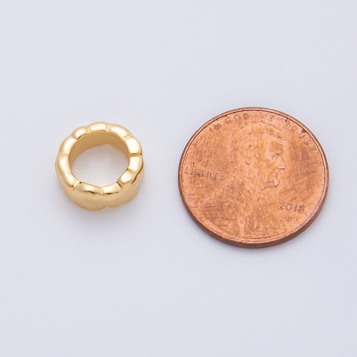 18K Gold Filled 11mm Minimalist Molten Rondelle Spacer Bead | B403 - DLUXCA