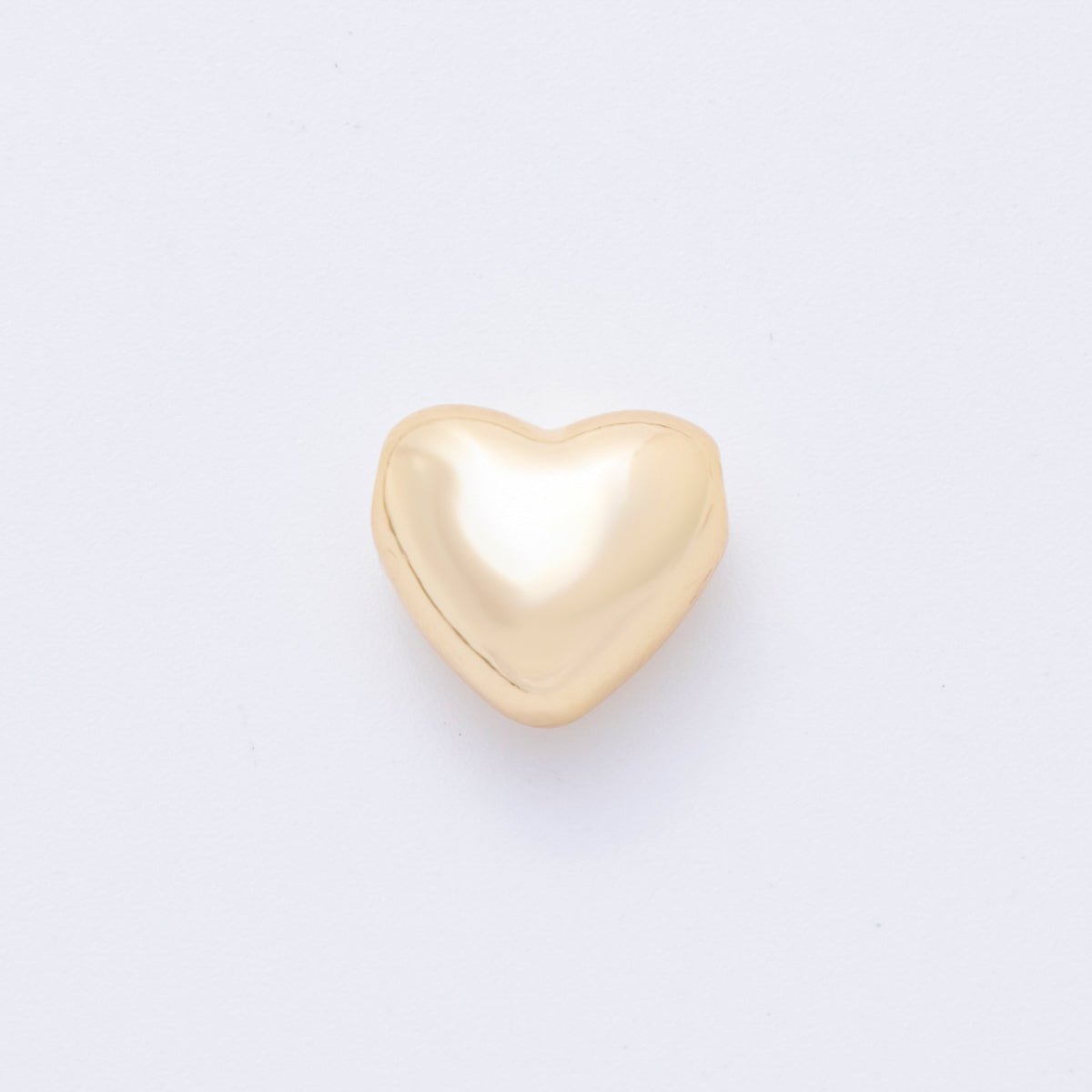 18K Gold Filled 11mm Minimalist Puffy Heart Bead Spacer | AF - A1059 - DLUXCA