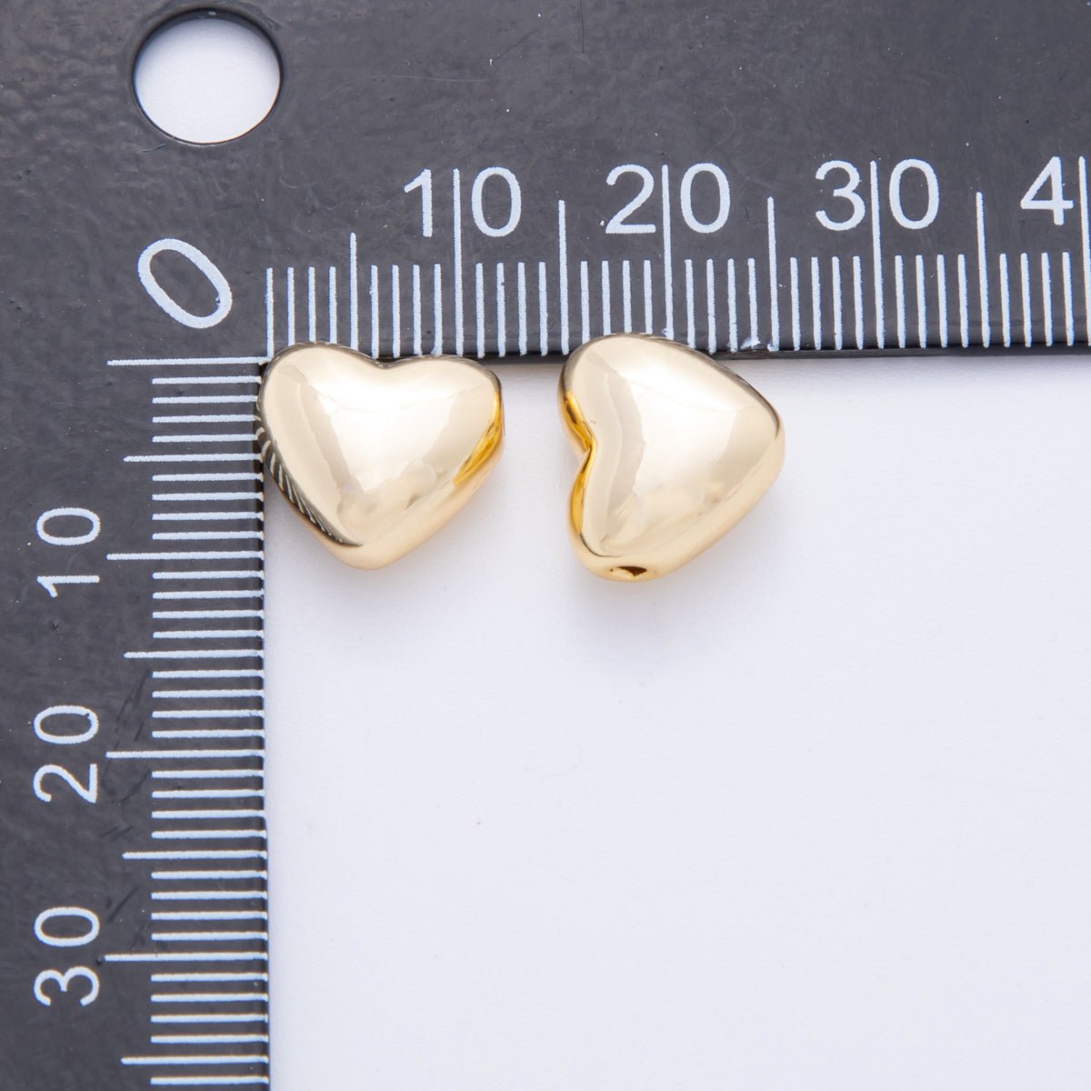 18K Gold Filled 11mm Minimalist Puffy Heart Bead Spacer | AF - A1059 - DLUXCA