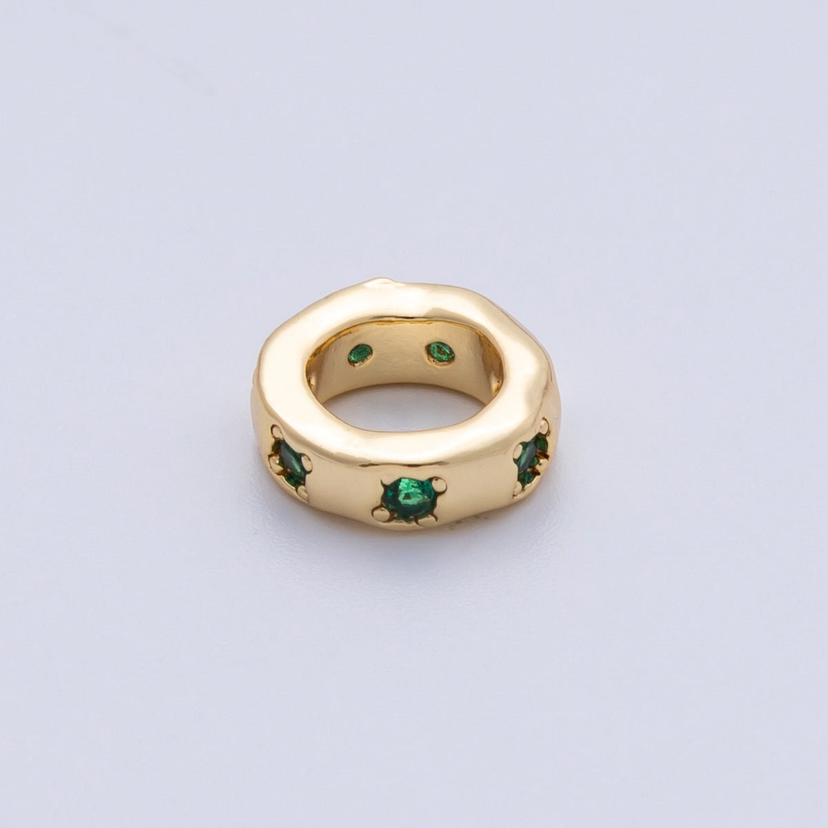 18K Gold Filled 11mm Personalized Birthstone CZ Rondelle Spacer Bead | Beads - 00125 ~ Beads - 00137 - DLUXCA