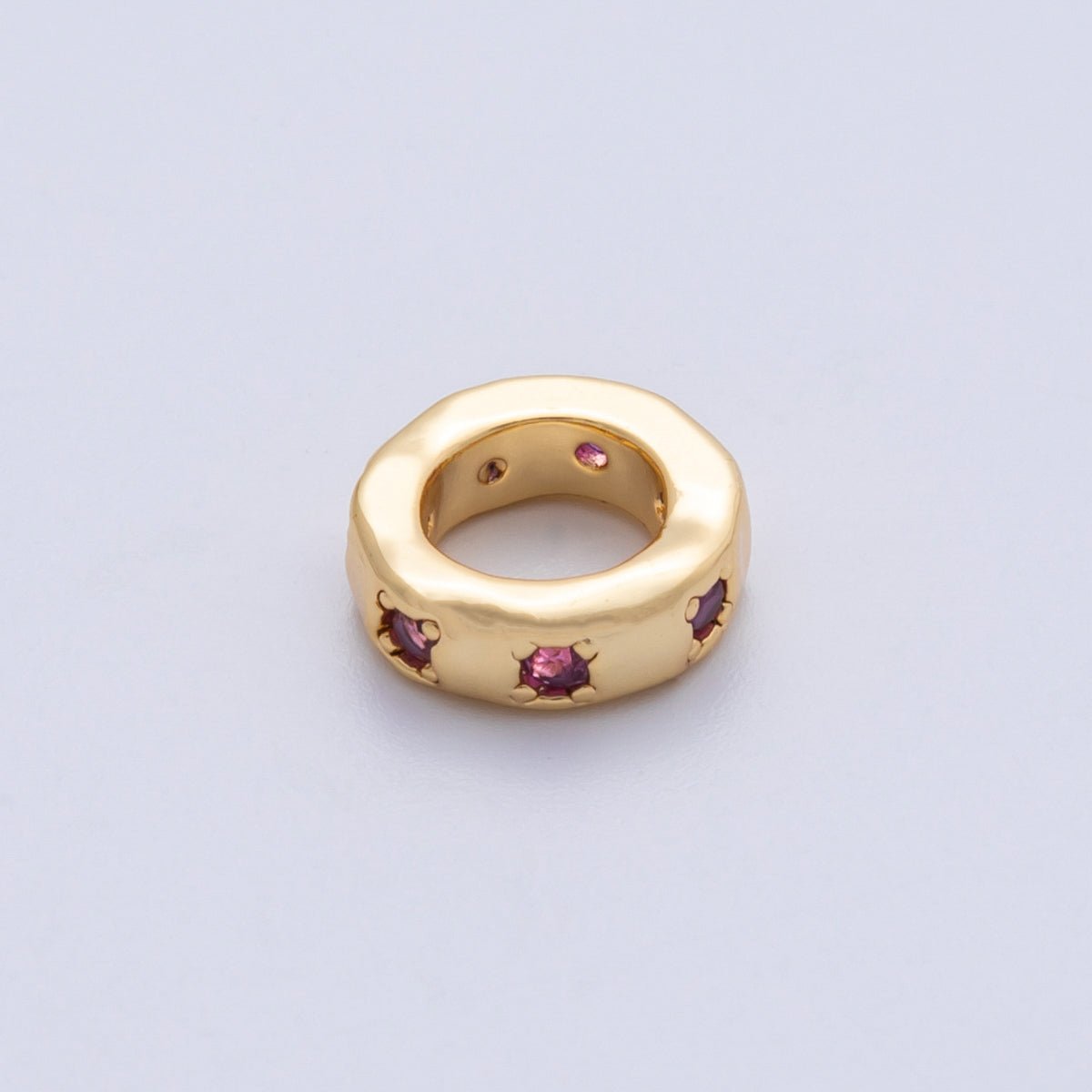 18K Gold Filled 11mm Personalized Birthstone CZ Rondelle Spacer Bead | Beads - 00125 ~ Beads - 00137 - DLUXCA