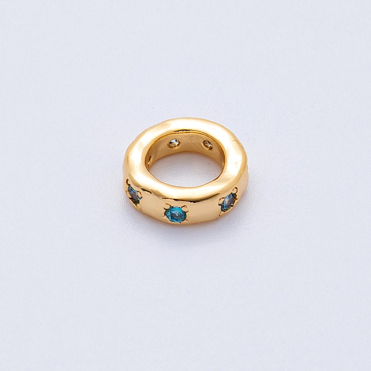 18K Gold Filled 11mm Personalized Birthstone CZ Rondelle Spacer Bead | Beads - 00125 ~ Beads - 00137 - DLUXCA