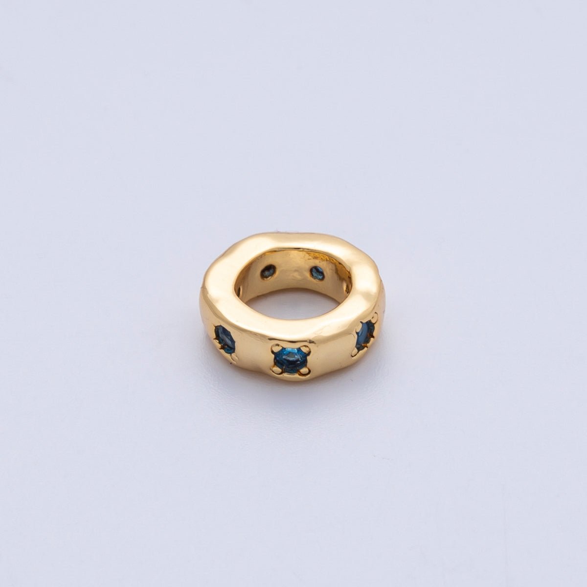 18K Gold Filled 11mm Personalized Birthstone CZ Rondelle Spacer Bead | Beads - 00125 ~ Beads - 00137 - DLUXCA