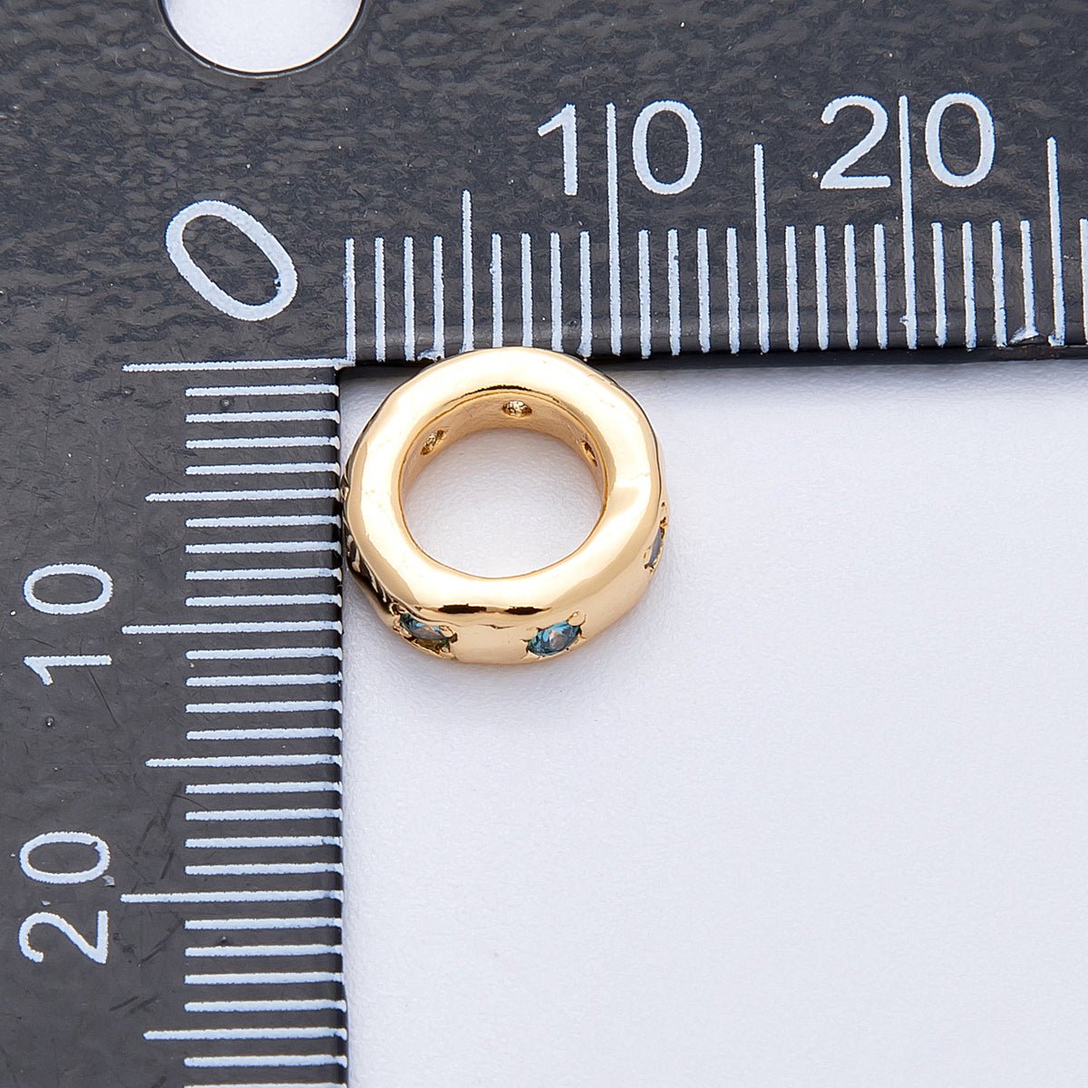 18K Gold Filled 11mm Personalized Birthstone CZ Rondelle Spacer Bead | Beads - 00125 ~ Beads - 00137 - DLUXCA