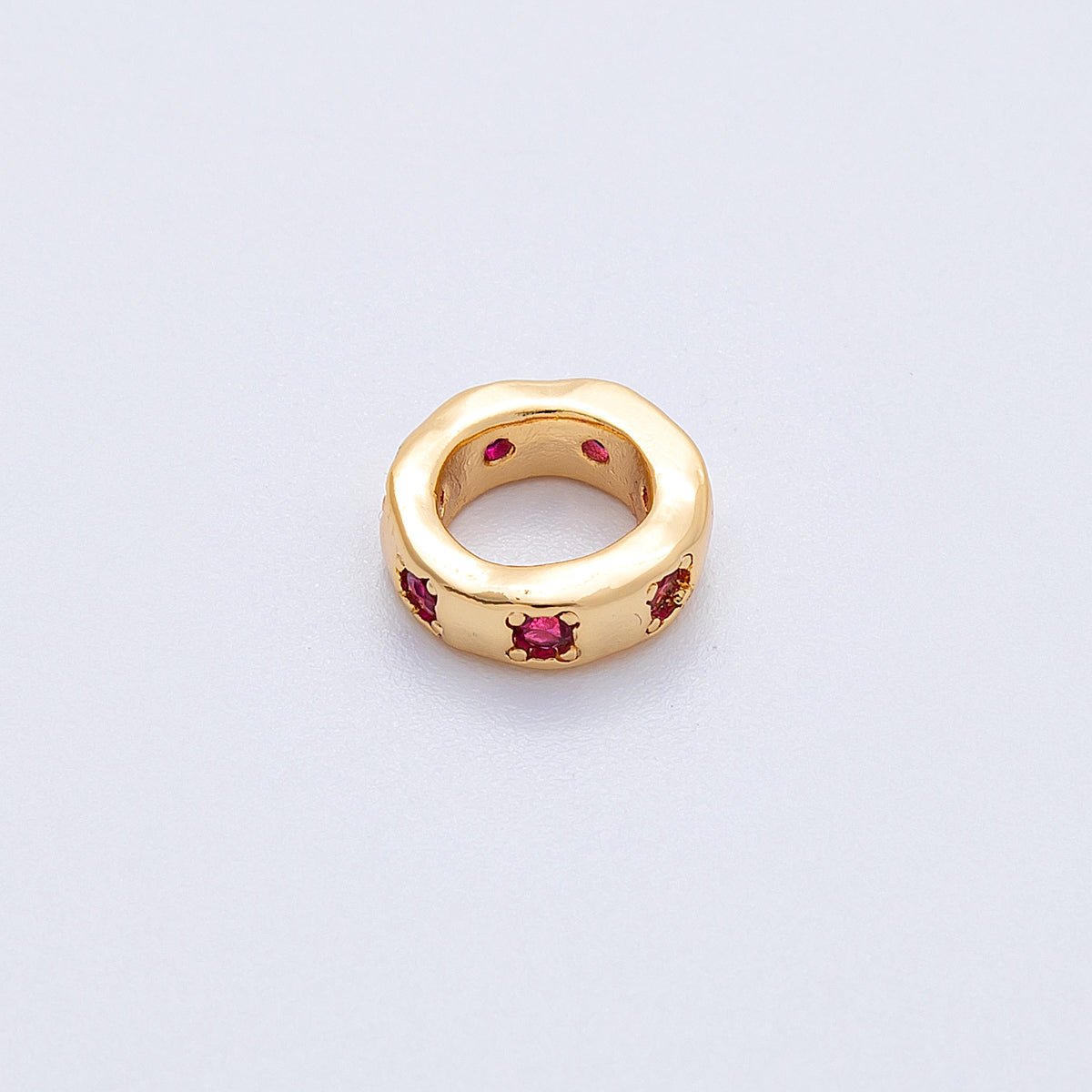 18K Gold Filled 11mm Personalized Birthstone CZ Rondelle Spacer Bead | Beads - 00125 ~ Beads - 00137 - DLUXCA