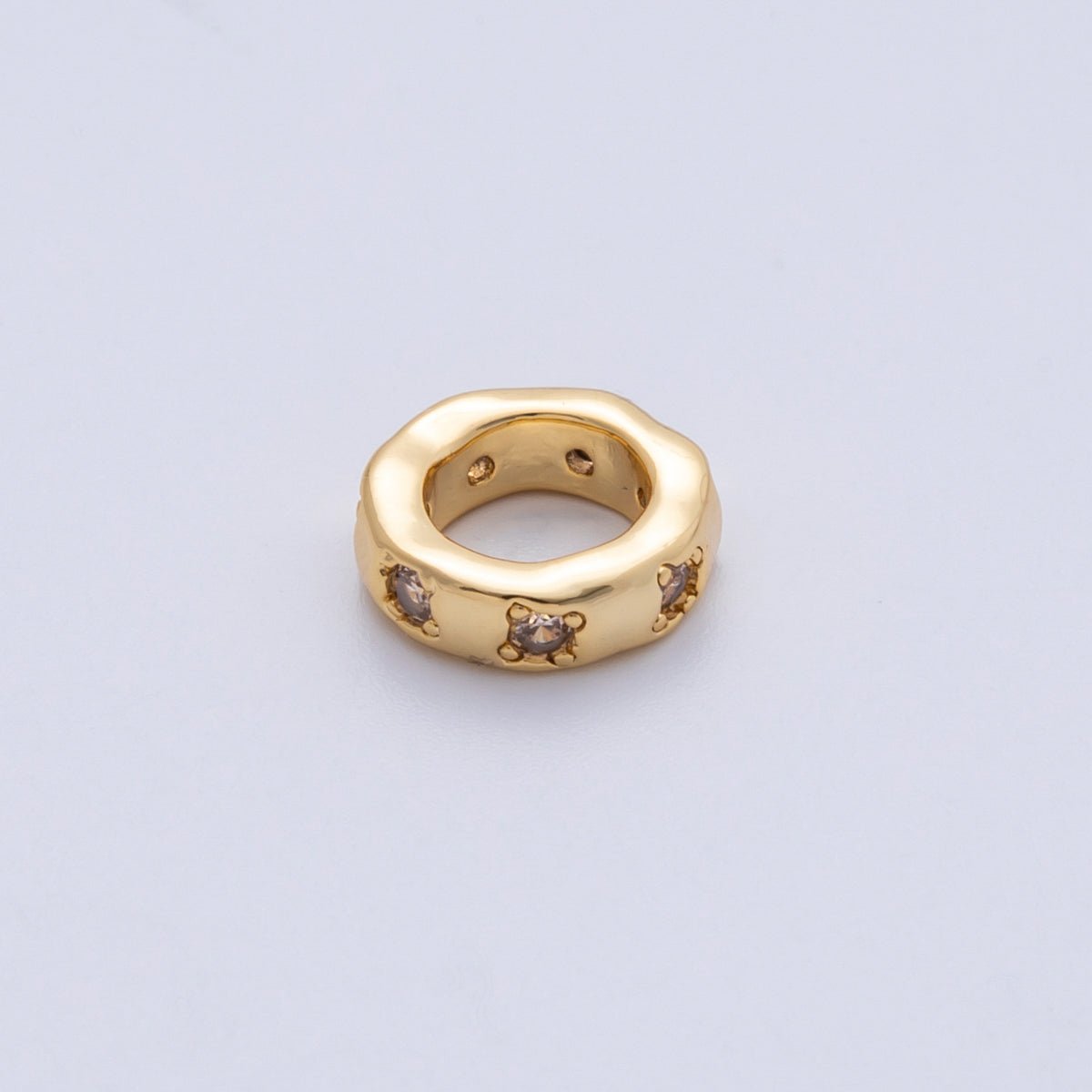 18K Gold Filled 11mm Personalized Birthstone CZ Rondelle Spacer Bead | Beads - 00125 ~ Beads - 00137 - DLUXCA