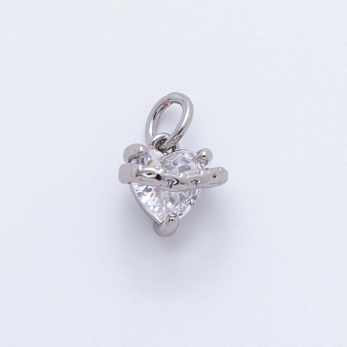 18K Gold Filled 11mm Pink, Red, & Clear Heart CZ Vine Wrapped Love Pendant in Gold & Silver | AH - 937 - AH - 939 - DLUXCA