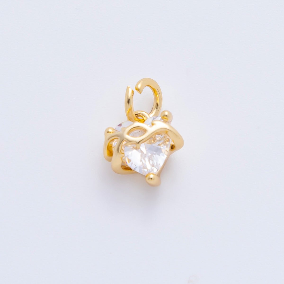 18K Gold Filled 11mm Pink, Red, & Clear Heart CZ Vine Wrapped Love Pendant in Gold & Silver | AH - 937 - AH - 939 - DLUXCA
