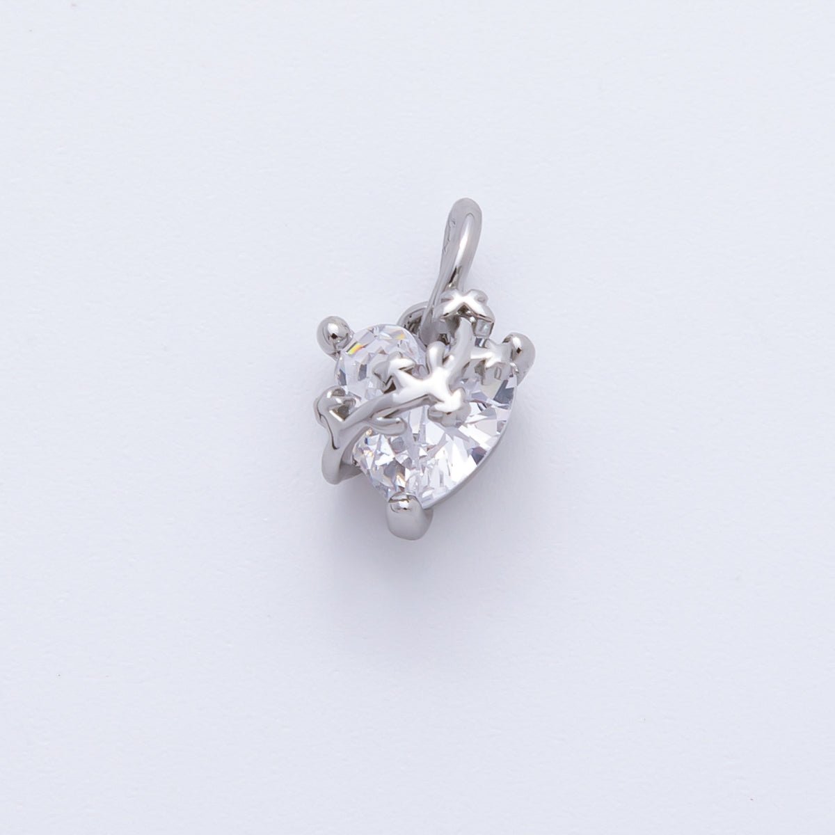 18K Gold Filled 11mm Pink, Red, & Clear Heart CZ Vine Wrapped Love Pendant in Gold & Silver | AH - 937 - AH - 939 - DLUXCA