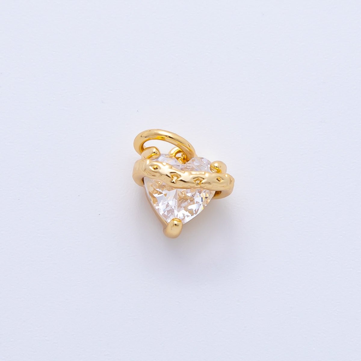 18K Gold Filled 11mm Pink, Red, & Clear Heart CZ Vine Wrapped Love Pendant in Gold & Silver | AH - 937 - AH - 939 - DLUXCA