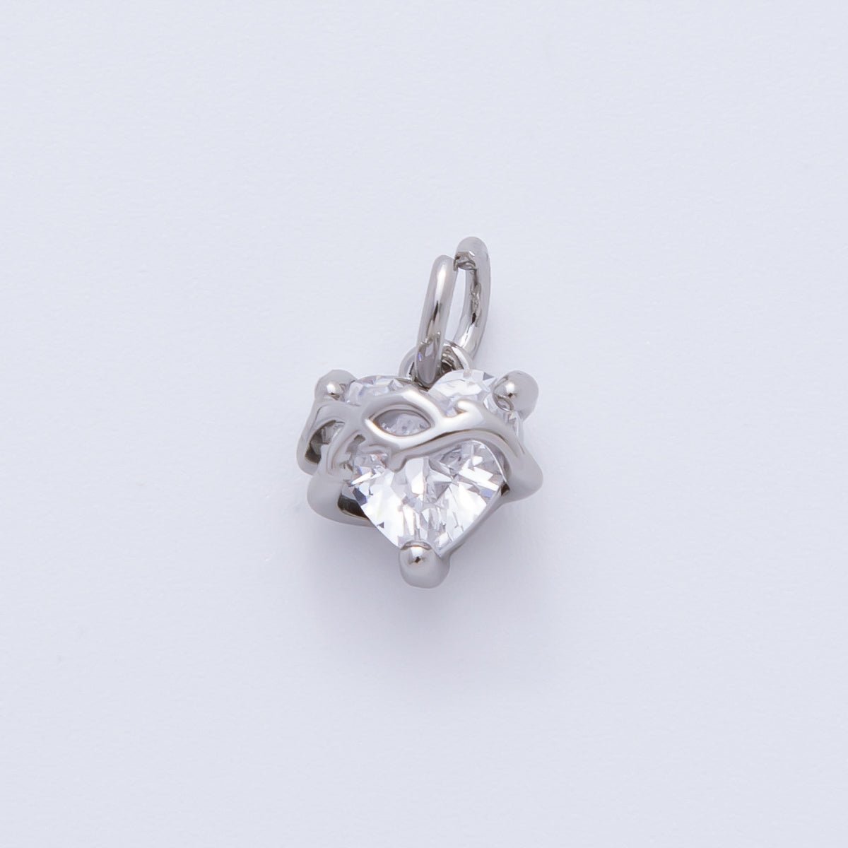 18K Gold Filled 11mm Pink, Red, & Clear Heart CZ Vine Wrapped Love Pendant in Gold & Silver | AH - 937 - AH - 939 - DLUXCA