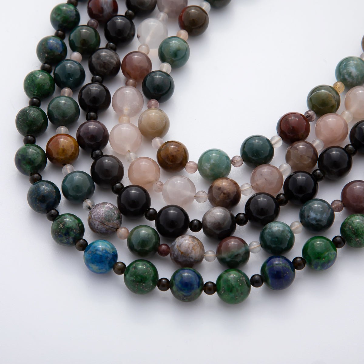18K Gold Filled 12.4mm Carnelian, Agate, Obsidian Gemstone Handcrafted 19 Inch Candy Beaded Necklace | WA - 3276 - WA - 3280, WA - A3381 - DLUXCA