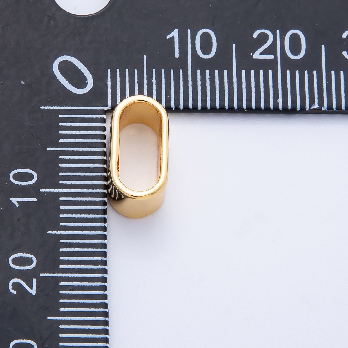 18K Gold Filled 12.5mm Minimalist Wide Slide Bead Finding | Z1672 - DLUXCA
