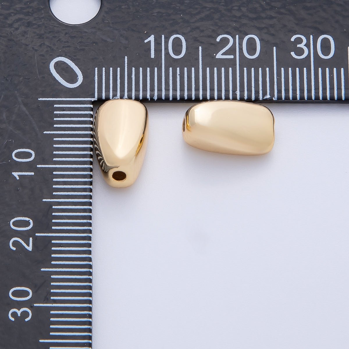 18K Gold Filled 12mm Dainty Polished Oval Spacer Bead | B921 - DLUXCA
