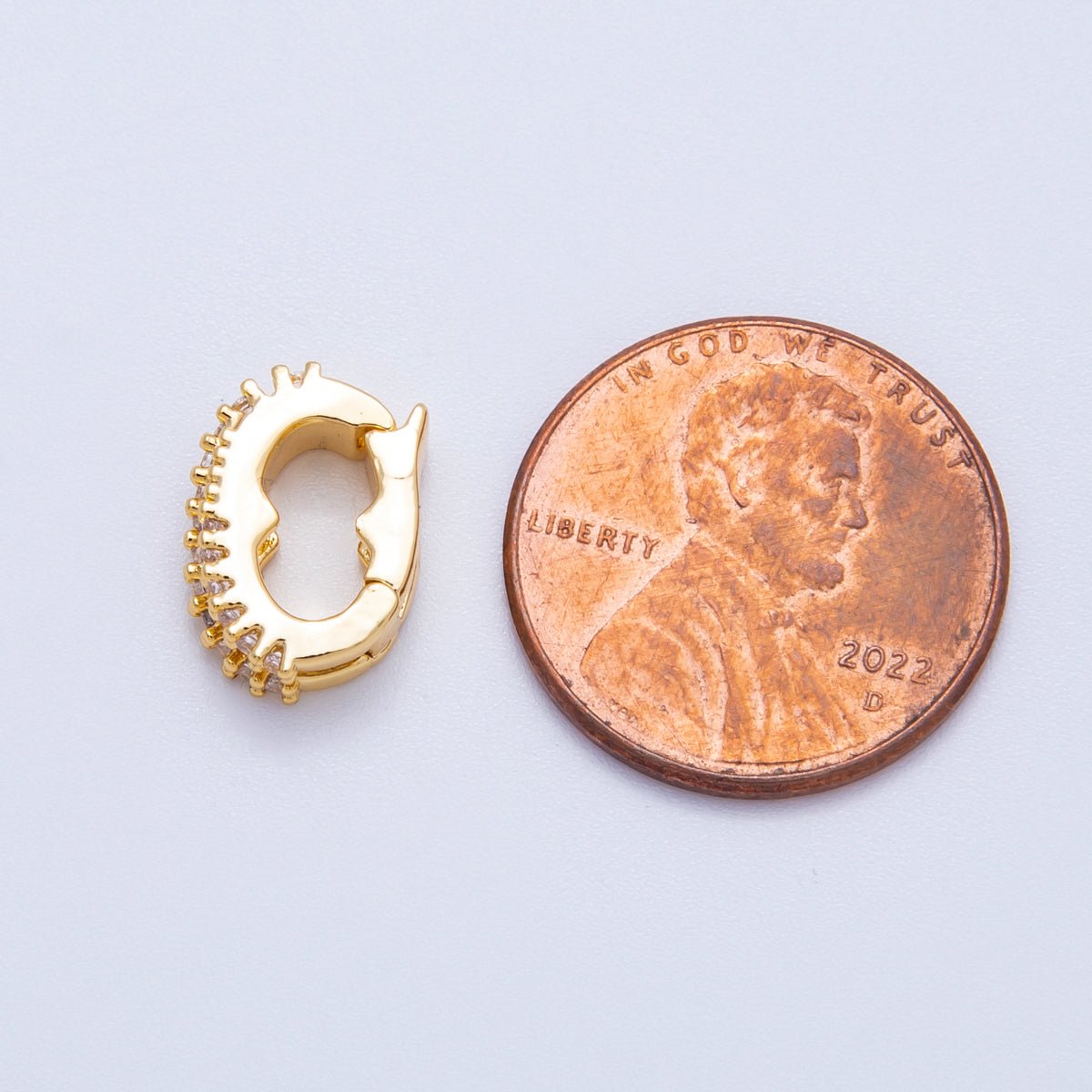 18K Gold Filled 12mm Micro Paved CZ Snap Latch Bail Holder Enhancer | Findings - 00118 - DLUXCA