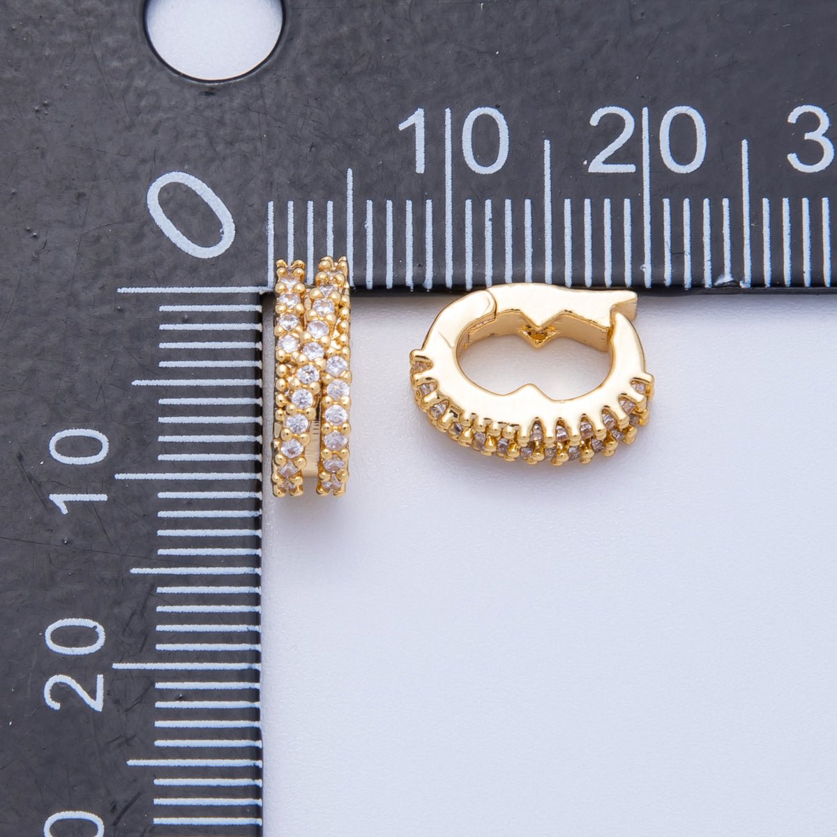 18K Gold Filled 12mm Micro Paved CZ Snap Latch Bail Holder Enhancer | Findings - 00118 - DLUXCA
