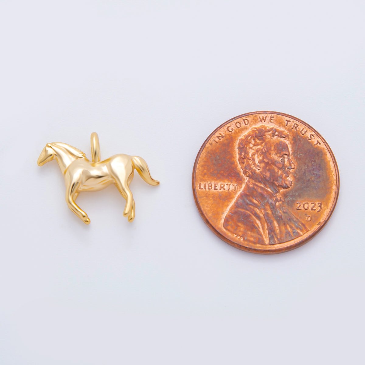 18K Gold Filled 12mm Mini Horse Animal Charm | AH - 921 - DLUXCA