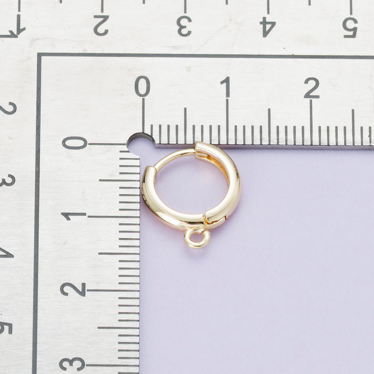 18K Gold Filled 12mm Open Loop Drop Huggie Earrings in Gold & Silver | Findings - 00088 Findings - 00089 - DLUXCA