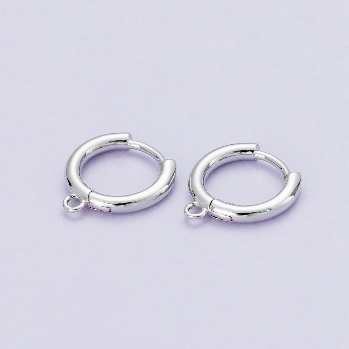 18K Gold Filled 12mm Open Loop Drop Huggie Earrings in Gold & Silver | Findings - 00088 Findings - 00089 - DLUXCA