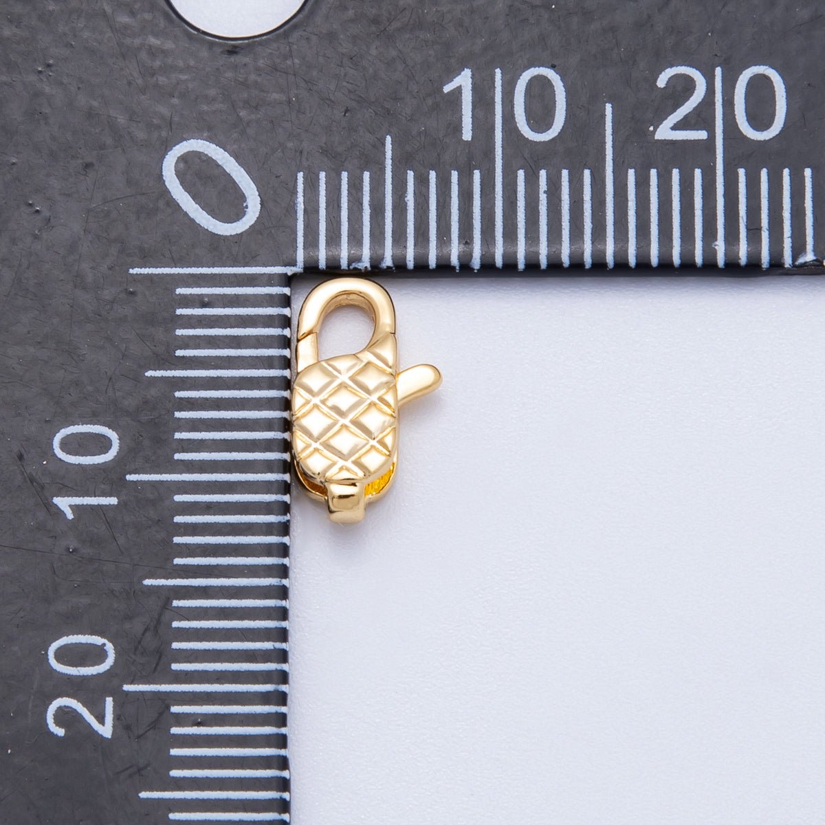18K Gold Filled 12mm Quilted Texture Lobster Clasp Closure | Findings - 00127 - DLUXCA