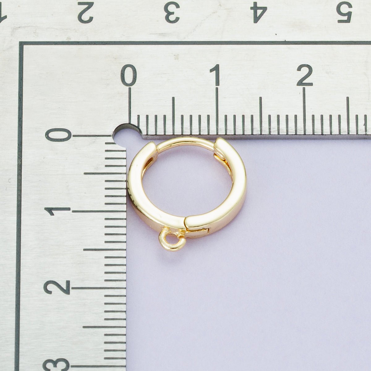 18K Gold Filled 13.5mm Minimalist Open Loop Drop Huggie Earrings in Gold & Silver | Findings - 00106 Findings - 00107 - DLUXCA