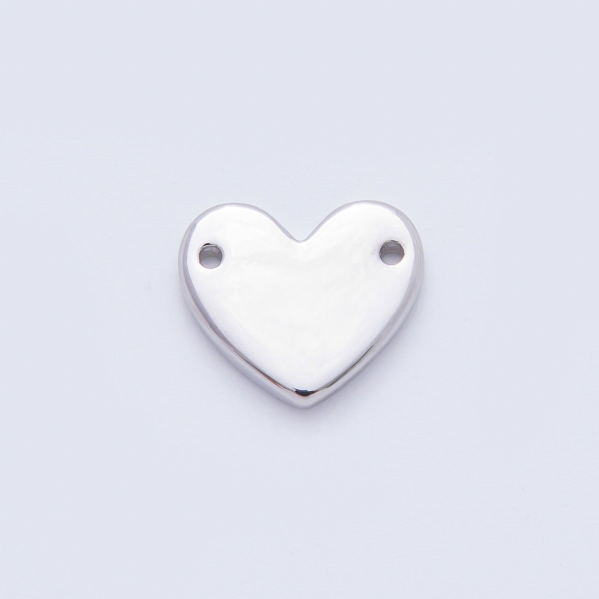 18K Gold Filled 13mm Flat Heart with Double Holes Connector in Gold & Silver | Y160 - DLUXCA