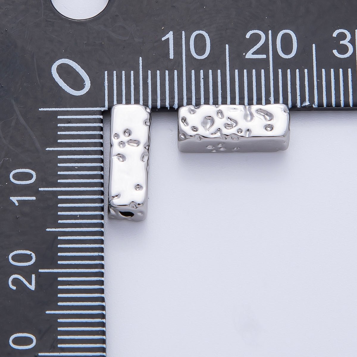 18K Gold Filled 13mm Freeform Cube Spacer Bead in Gold & Silver | B026 - DLUXCA