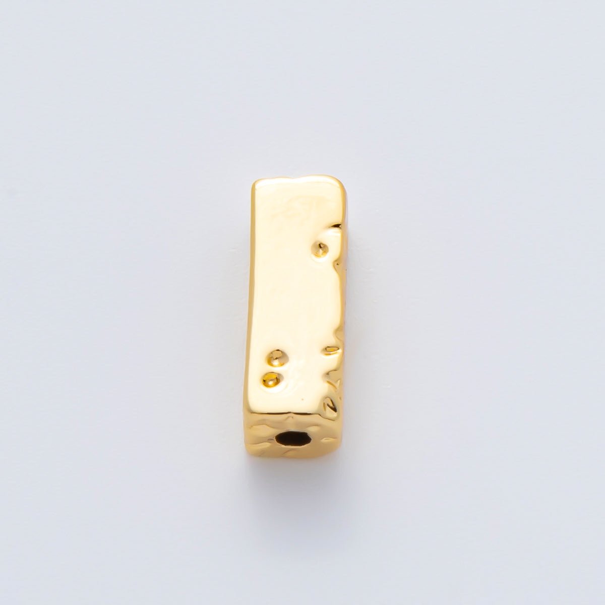 18K Gold Filled 13mm Freeform Cube Spacer Bead in Gold & Silver | B026 - DLUXCA