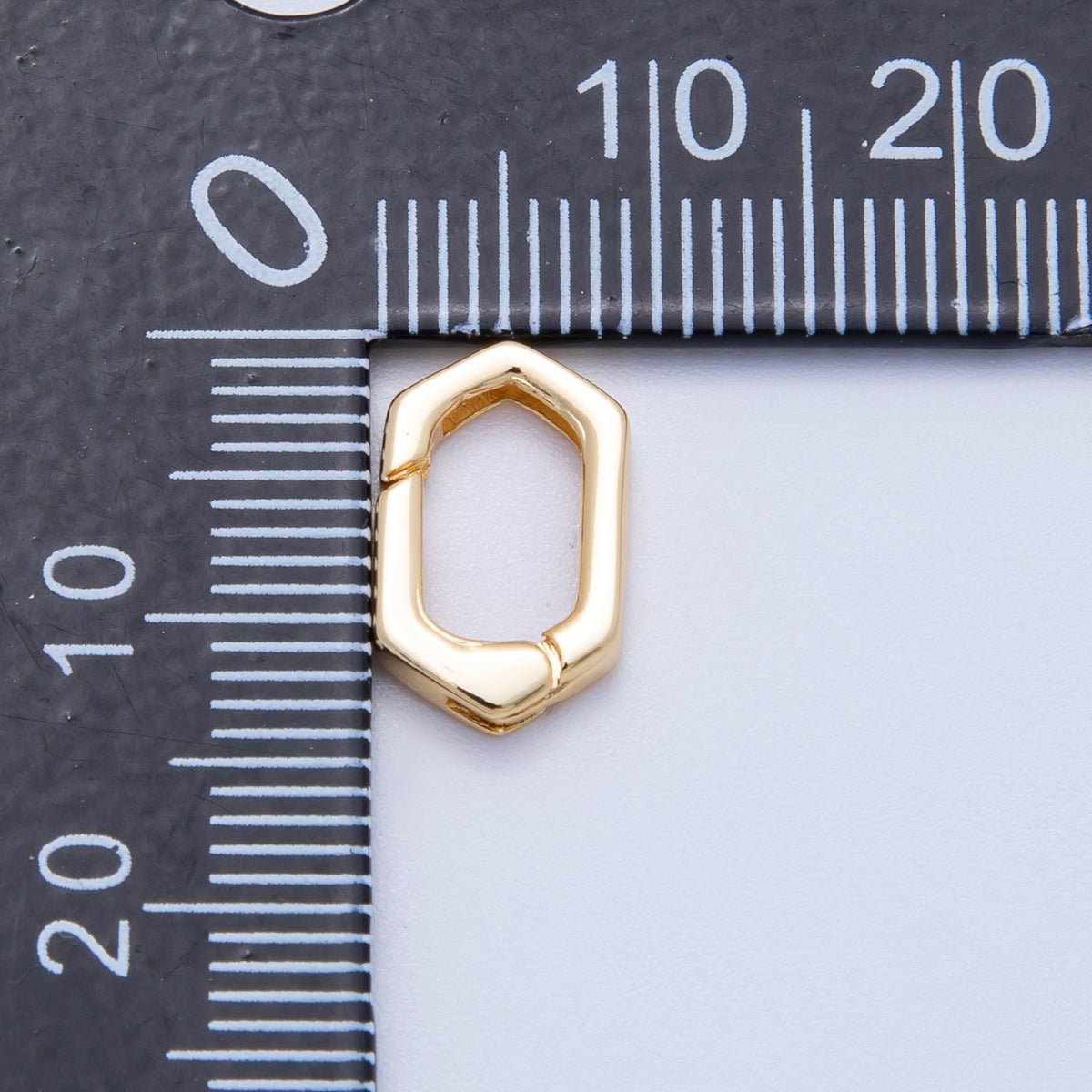 18K Gold Filled 13mm Hexagonal Minimalist Push Gate Closure | Findings - 00122 - DLUXCA