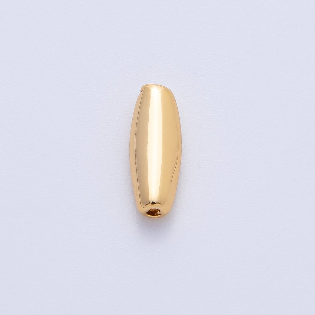 18K Gold Filled 13mm Long Oval Rice - Shaped Spacer Bead in Gold & Silver | B025 - DLUXCA
