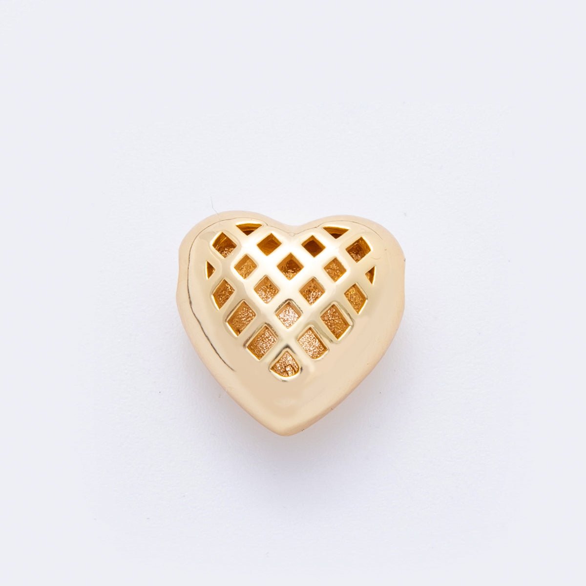18K Gold Filled 13mm Minimalist Filigree Heart Bead | AF1046 - DLUXCA