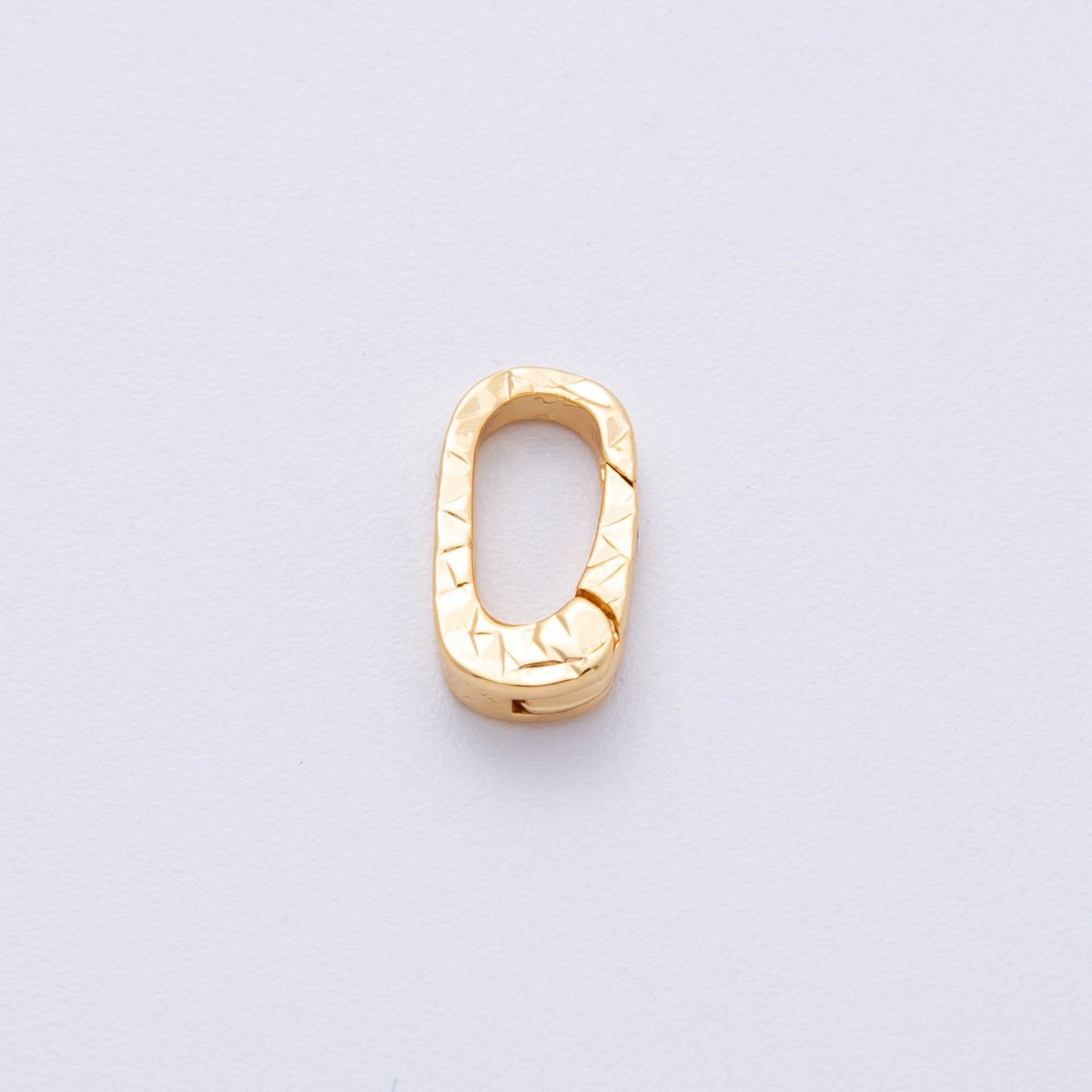 18K Gold Filled 13mm Minimalist Textured Oblong Push Gate Closure Findings | ZA1675 - DLUXCA