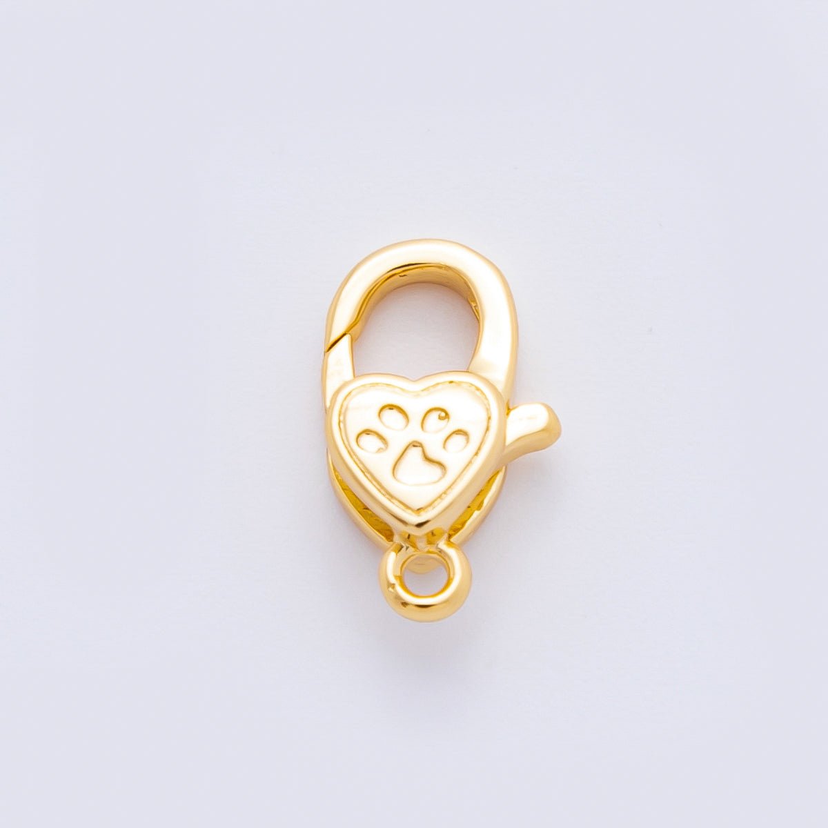 18K Gold Filled 13mm Pet Paw Heart Classic Lobster Clasp Charm Finding | Z1382 - DLUXCA