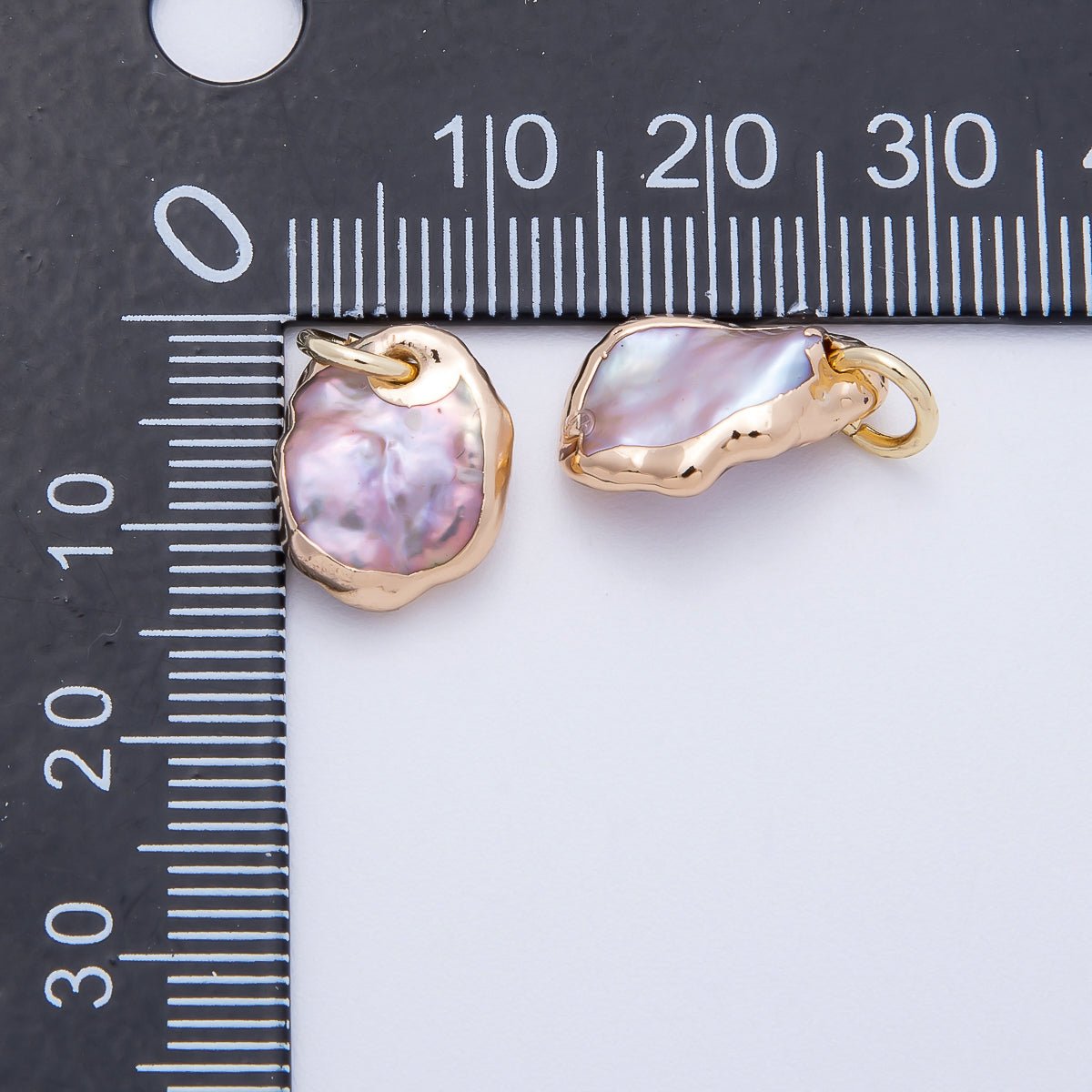 18K Gold Filled 13mm Purple Foiled Baroque Freshwater Pearl Charm | Charms - 00642 - DLUXCA
