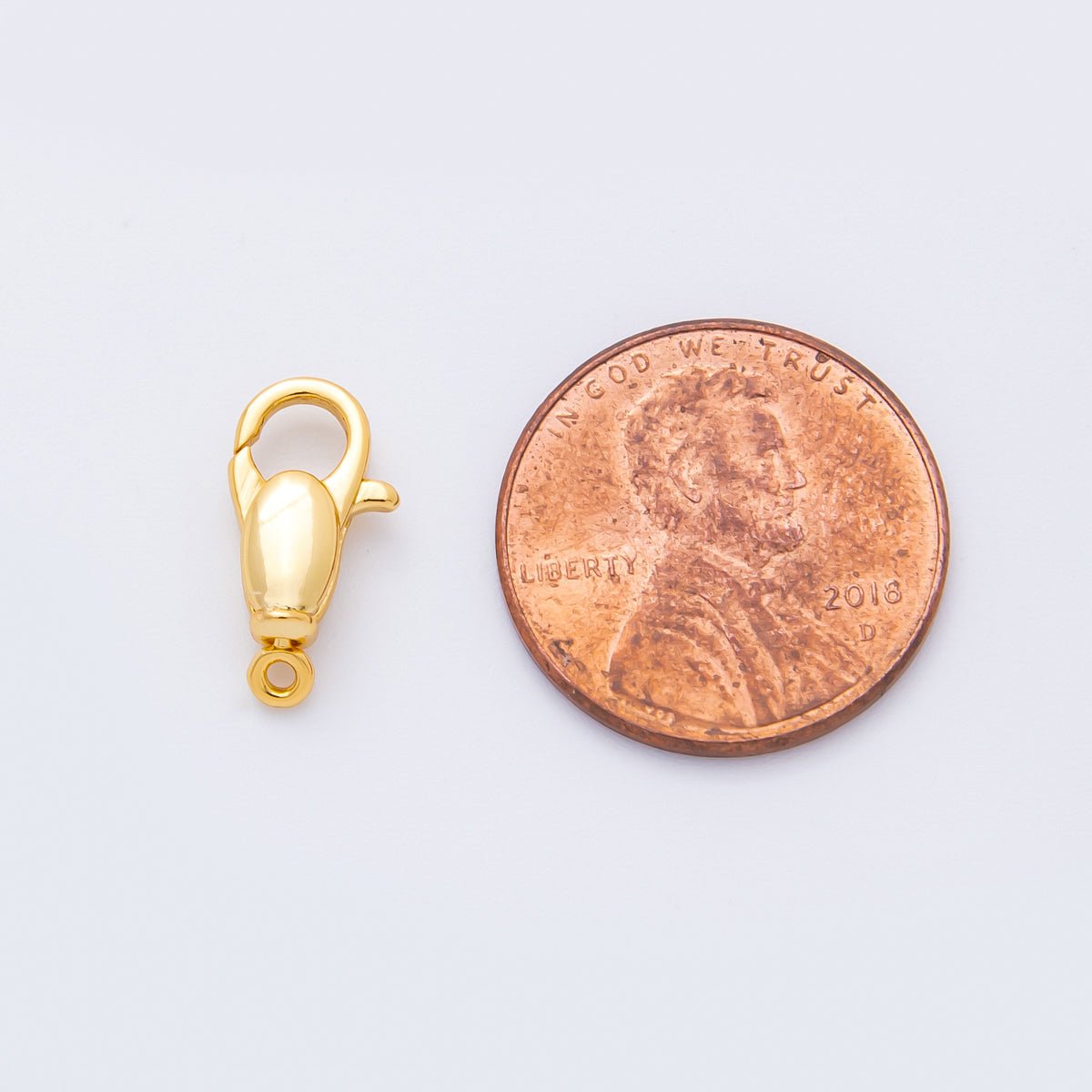 18K Gold Filled 14mm Bullet - Shaped Puffy Lobster Clasp Closure Finding | Z1422 - DLUXCA