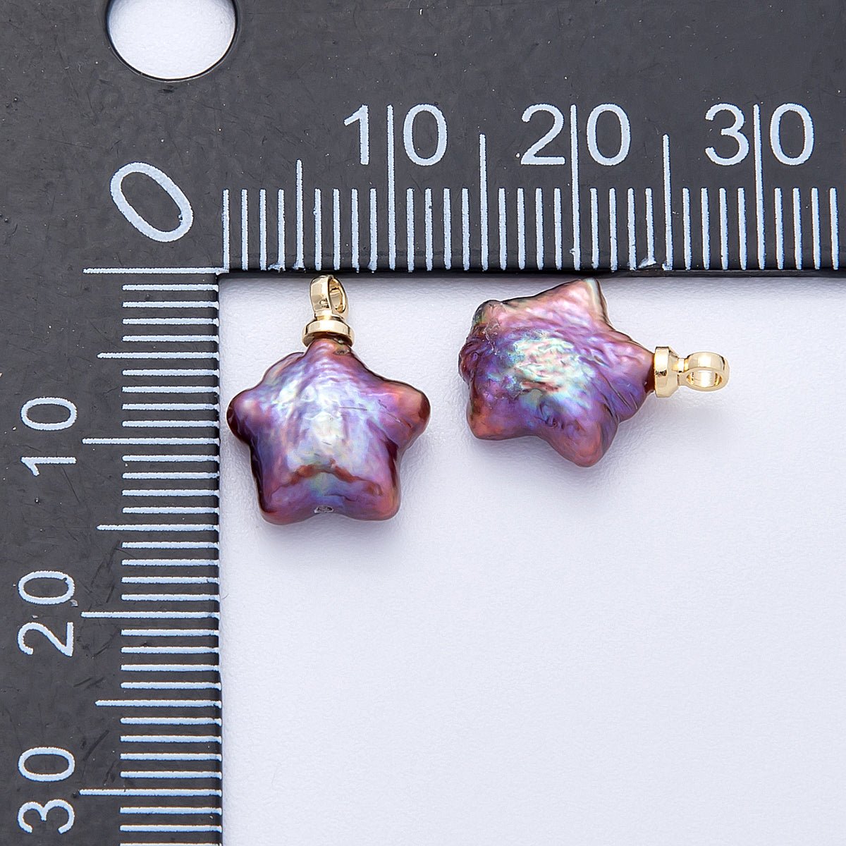 18K Gold Filled 14mm Purple Baroque Freshwater Pearl Celestial Star Charm | Charms - 00477 - DLUXCA