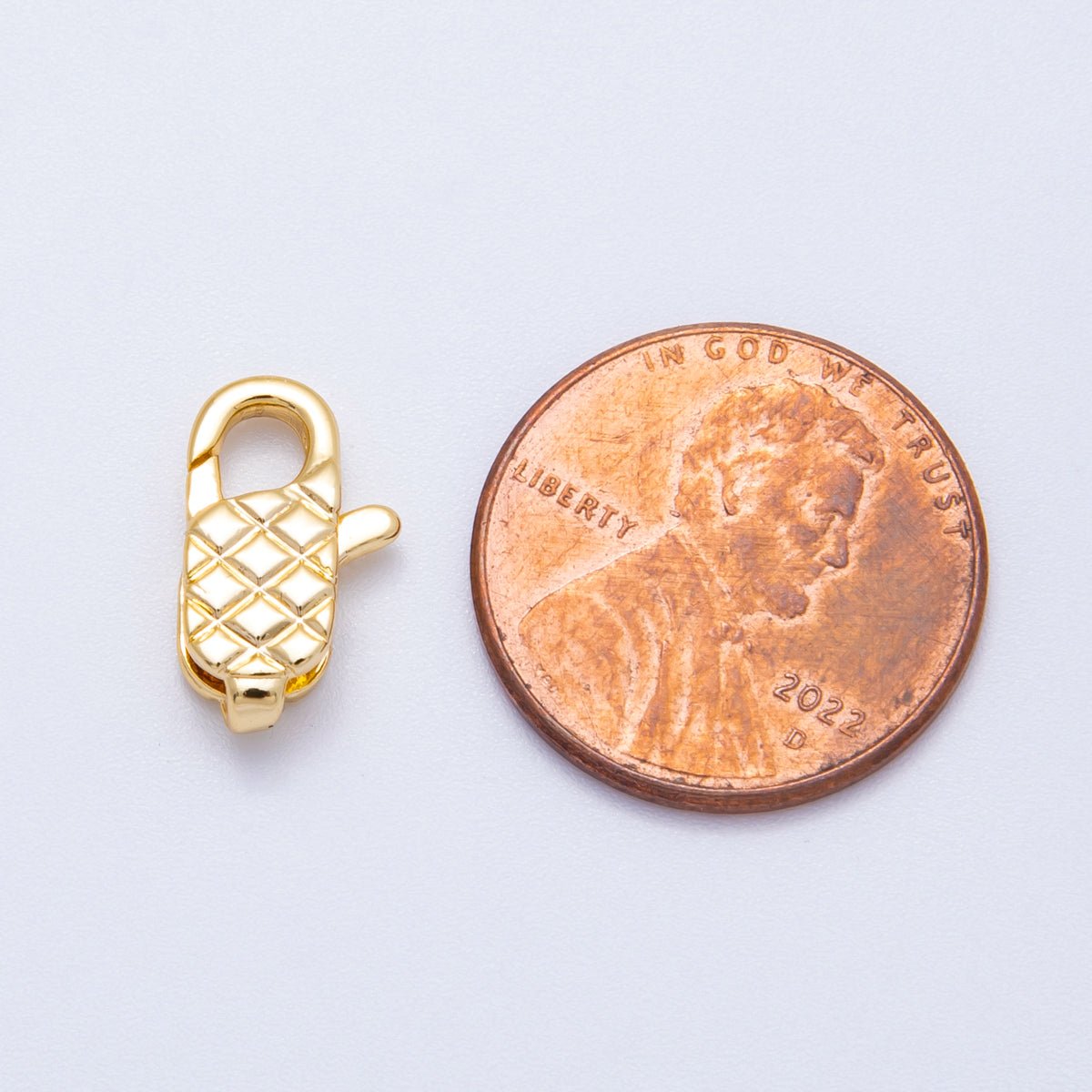 18K Gold Filled 14mm Quilted Lobster Clasp Closure | Findings - 00128 - DLUXCA