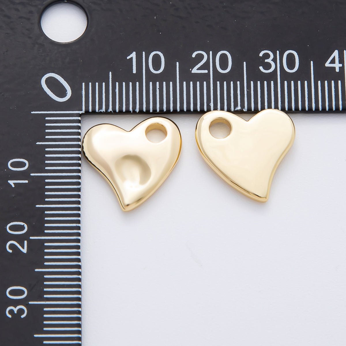 18K Gold Filled 15.5mm Minimalist Heart Dainty Charm in Gold & Silver for Cord Necklace Supply | Z - A1253 - DLUXCA