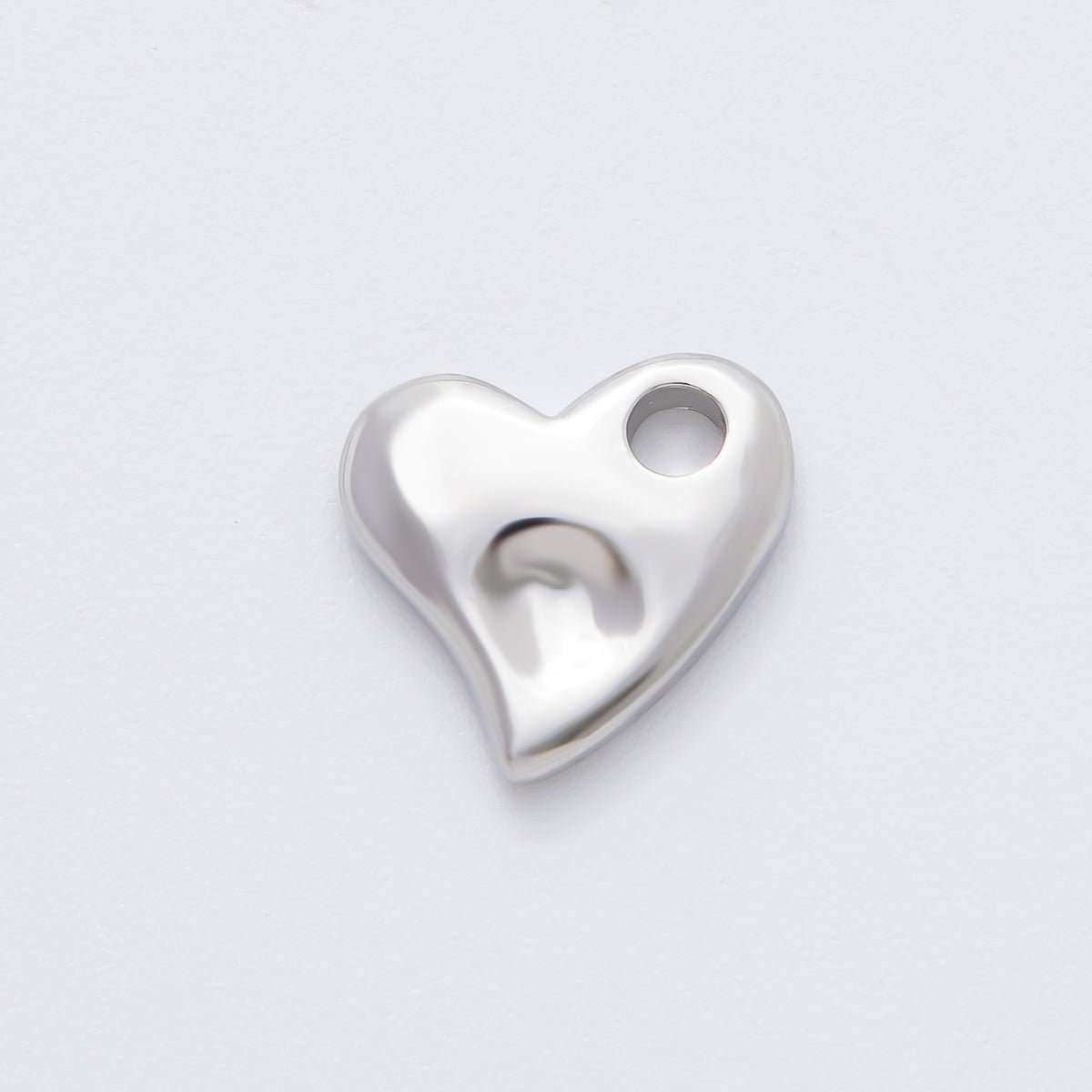 18K Gold Filled 15.5mm Minimalist Heart Dainty Charm in Gold & Silver for Cord Necklace Supply | Z - A1253 - DLUXCA