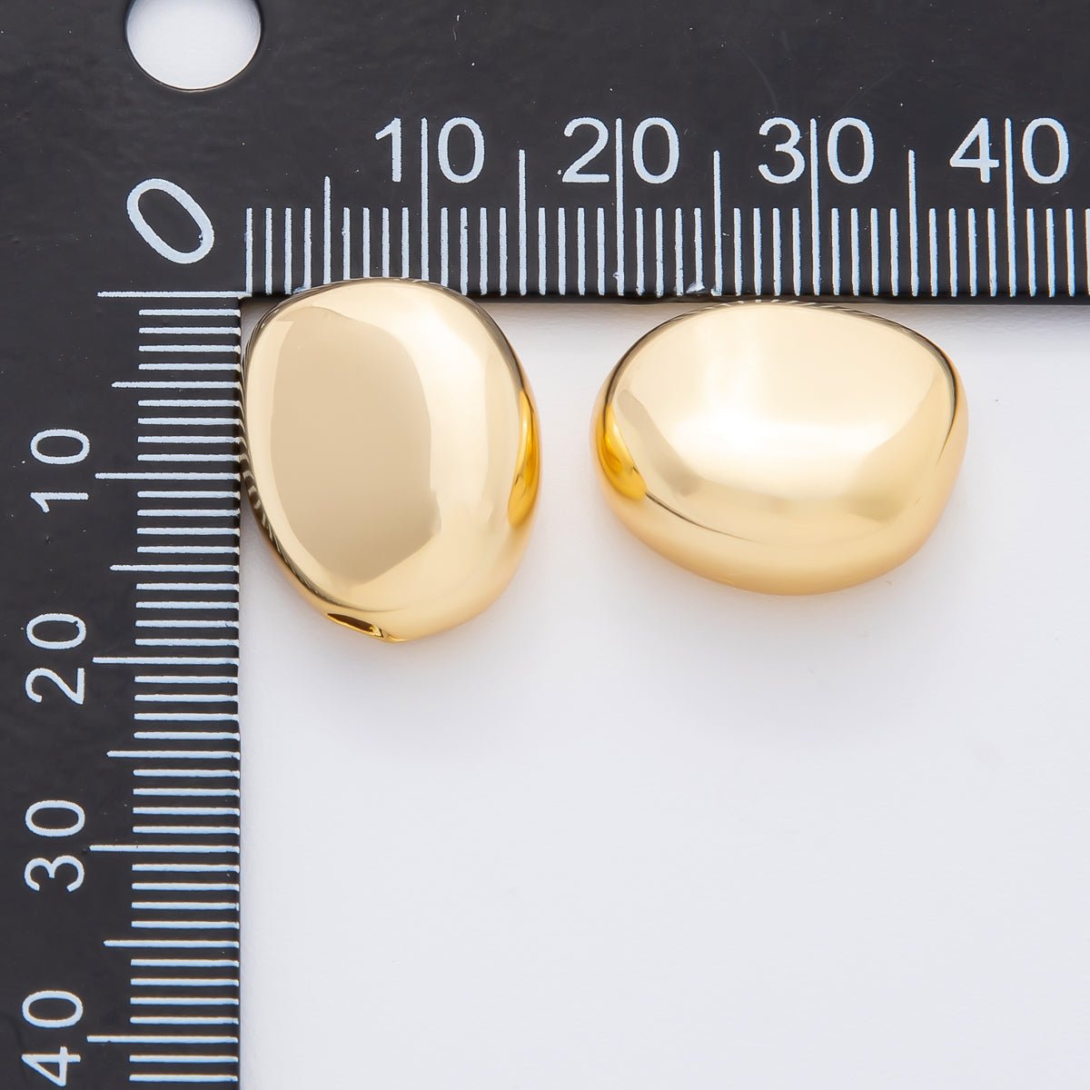 18K Gold Filled 15.5mm Oval Molten Minimalist Bead | AF1047 - DLUXCA