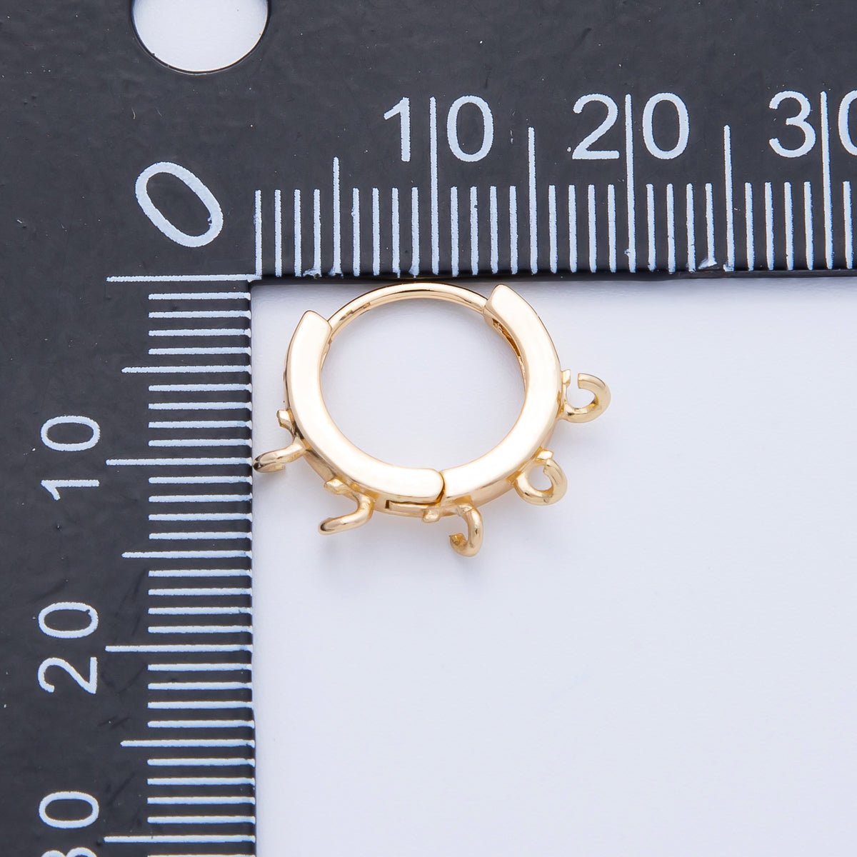 18K Gold Filled 15mm Minimalist Five Open Loop Drop Huggie Earring | Findings - 00112 - DLUXCA