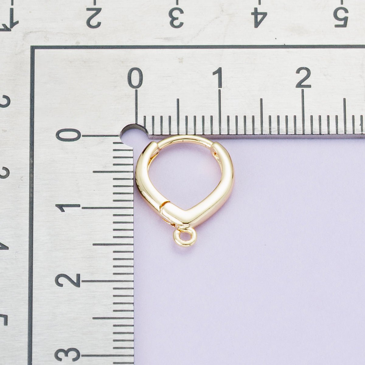 18K Gold Filled 15mm Minimalist Teardrop Open Loop Drop Huggie Earrings | Findings - 00101 - DLUXCA