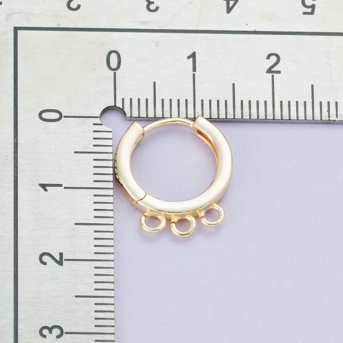 18K Gold Filled 15mm Minimalist Triple Open Loop Drop Huggie Earrings | Findings - 00108 - DLUXCA