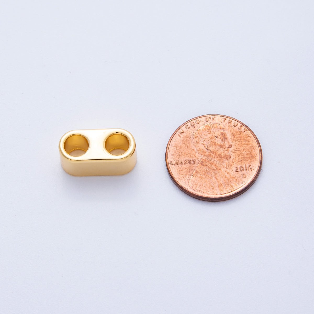 18K Gold Filled 15mm Minimalist Wide Double Hole Slide Bead Finding | Z1670 - DLUXCA