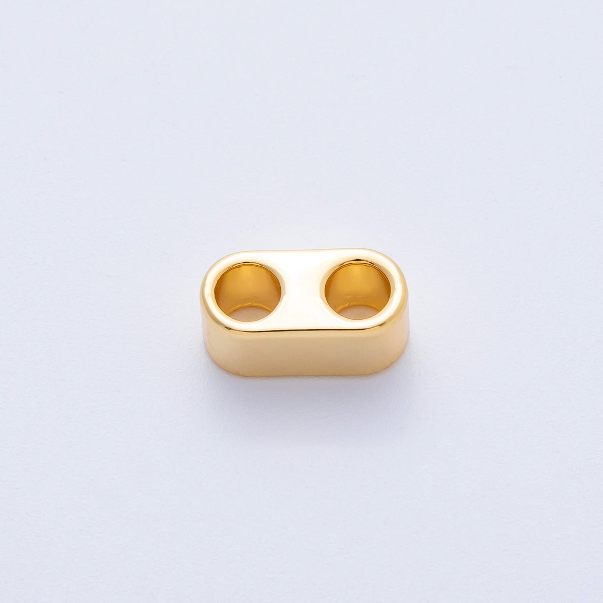 18K Gold Filled 15mm Minimalist Wide Double Hole Slide Bead Finding | Z1670 - DLUXCA