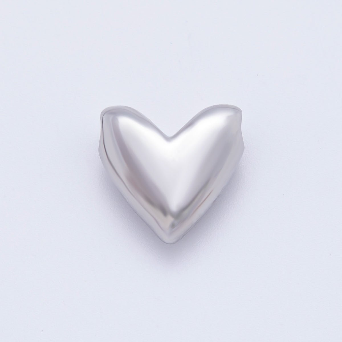 18K Gold Filled 15mm Puffed Heart Spacer Slider Bead in Gold & Silver | AF1092 - DLUXCA
