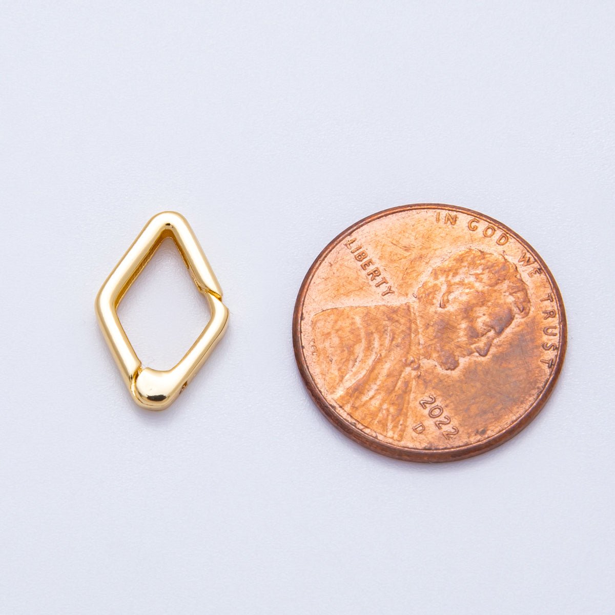 18K Gold Filled 15mm Rhombus Minimalist Push Gate Closure | Findings - 00123 - DLUXCA